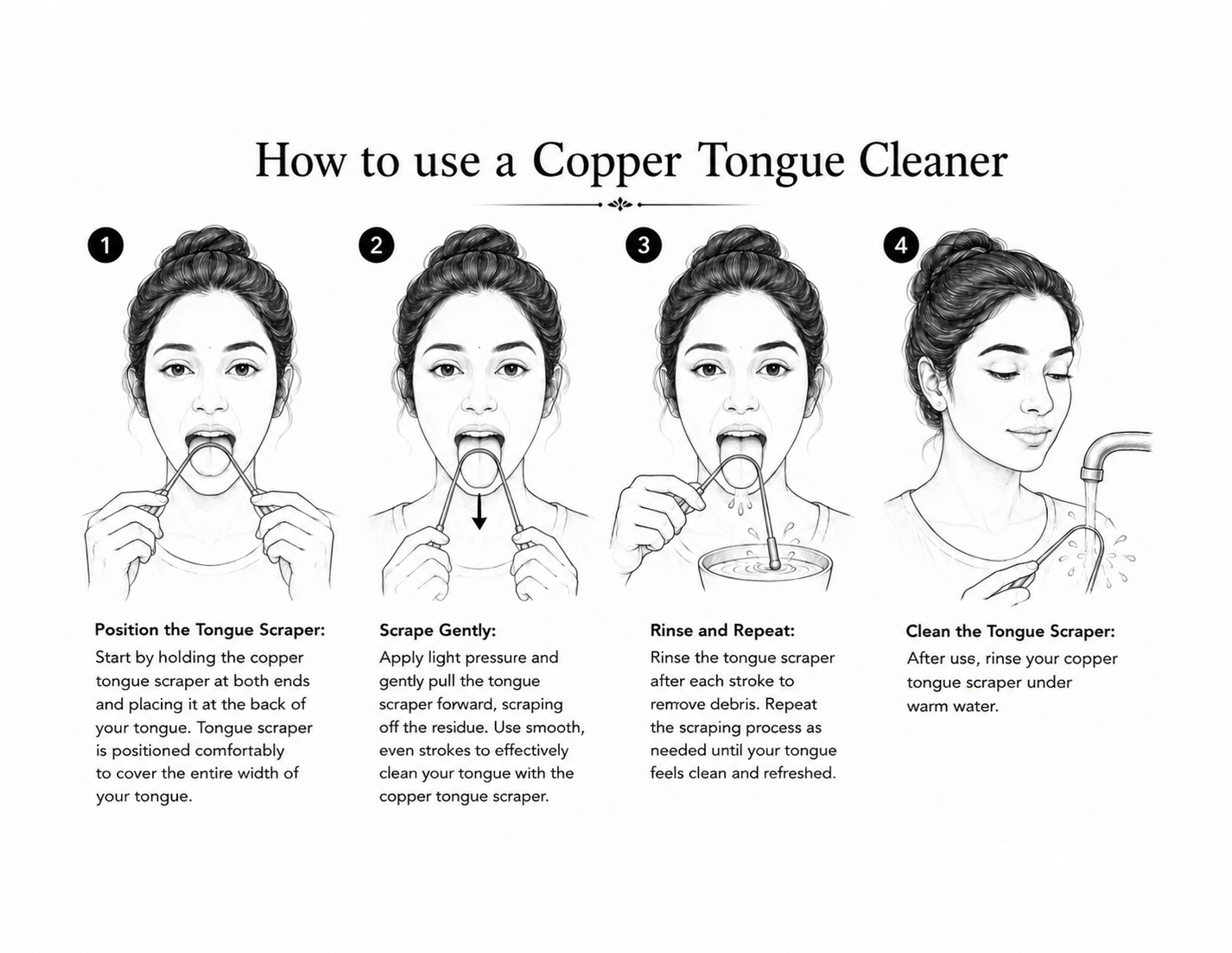 Demonstration of tongue cleaner usage